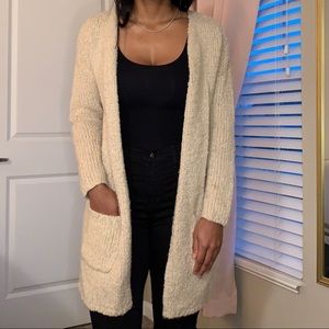 Woven Mid-Length Cardigan